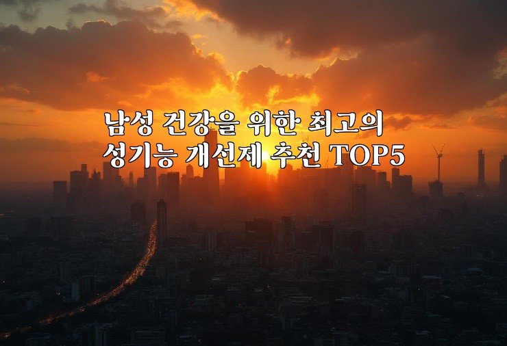 남성 건강을 위한 최고의 성기능 개선제 추천 TOP5