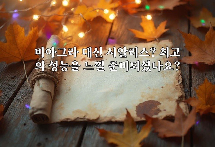 비아그라 대신 시알리스? 최고의 성능을 느낄 준비되셨나요?