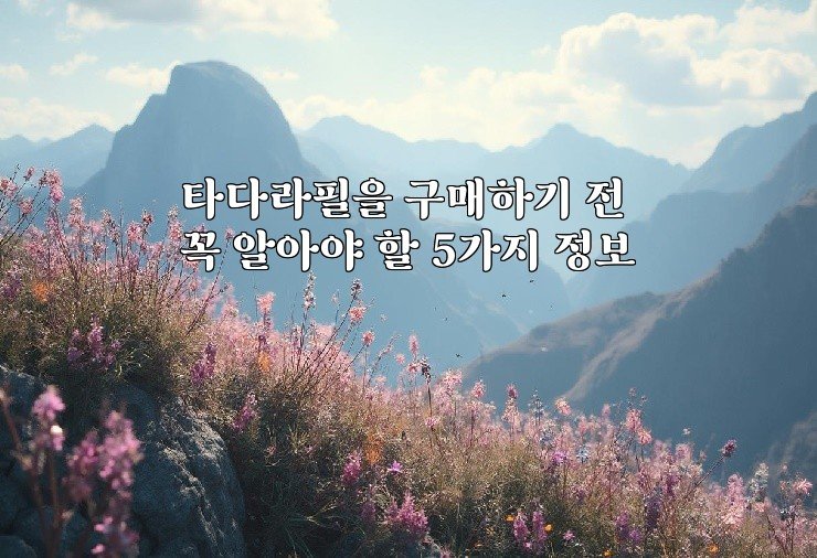타다라필을 구매하기 전 꼭 알아야 할 5가지 정보